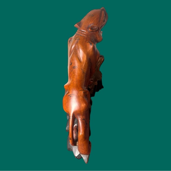 Vintage Solid Wood Roaring Panther on Ledge (VGVC) - Picture 6 of 12